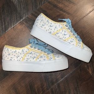 EUC Superga X LoveShackFancy Platform Floral Sneaker